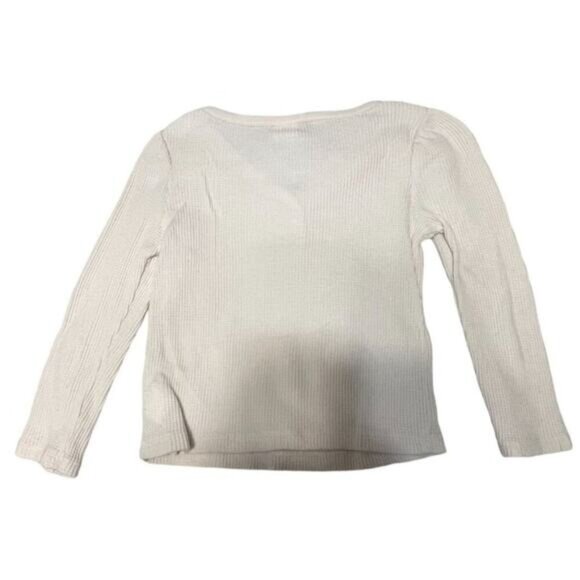 Baby GAP Thermal Waffle Weave Cotton Top Girls Size 3 Ecru Cream - Picture 2 of 5